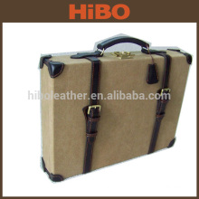 canvas and genuine split leather ammo case